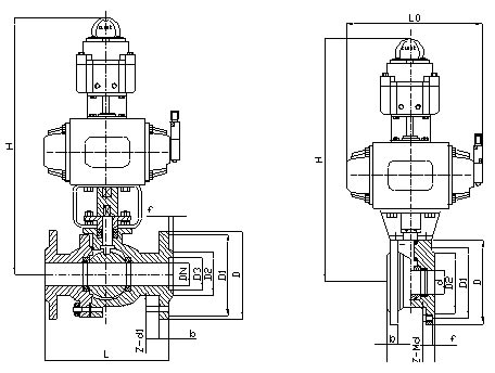 氣動球閥結構圖 氣動球閥結構圖